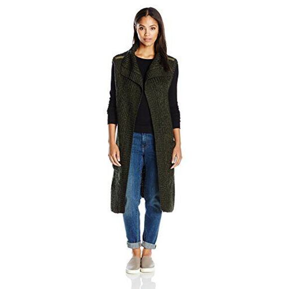 Prana Womens Thalia Wool Sweater Vest Chunky Preppy Classic Dark Academia Cozy M - Picture 8 of 9